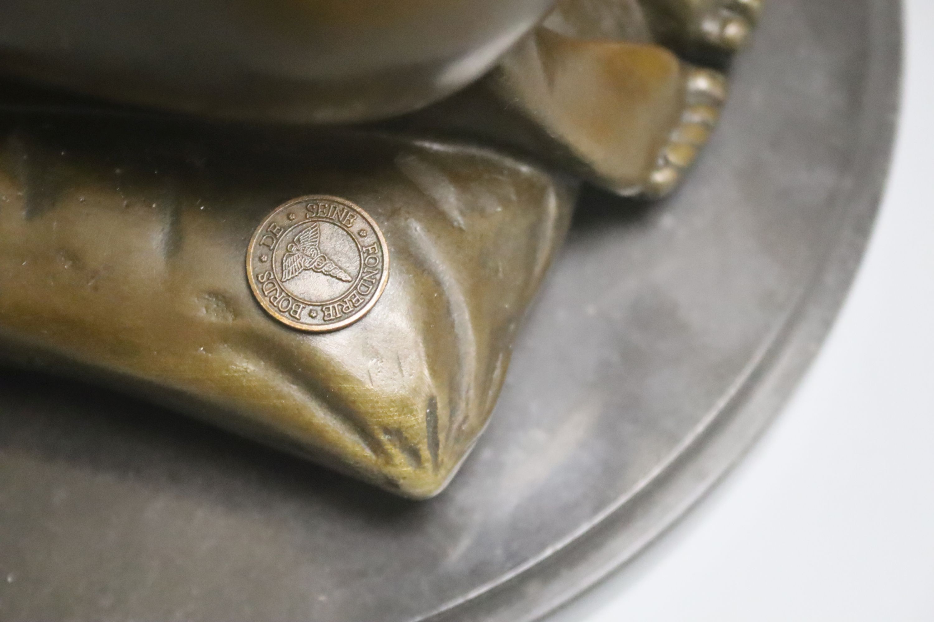 After Paul Ponsard, a bronze of a kneeling nude lady “New Necklace” 30cm